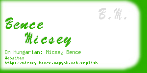 bence micsey business card
